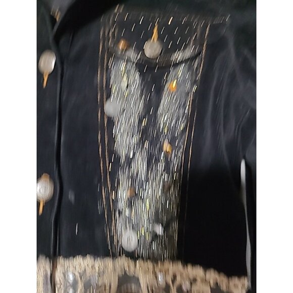 Y2K Vintage Agaci Too Corduroy Fitted Blazer Jacket Crop Gliltter Embellished - Picture 8 of 16